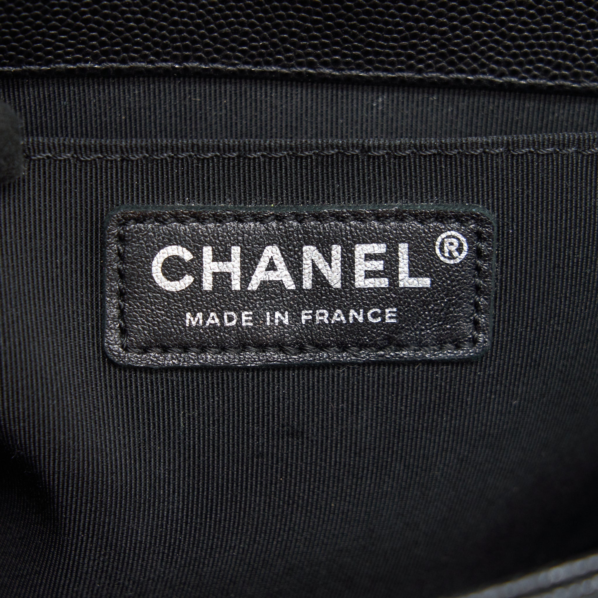 CHANEL CAVIAR OLD MEDIUM LEBOY BAG BLACK WITH RUTHENIUM HARDWARE