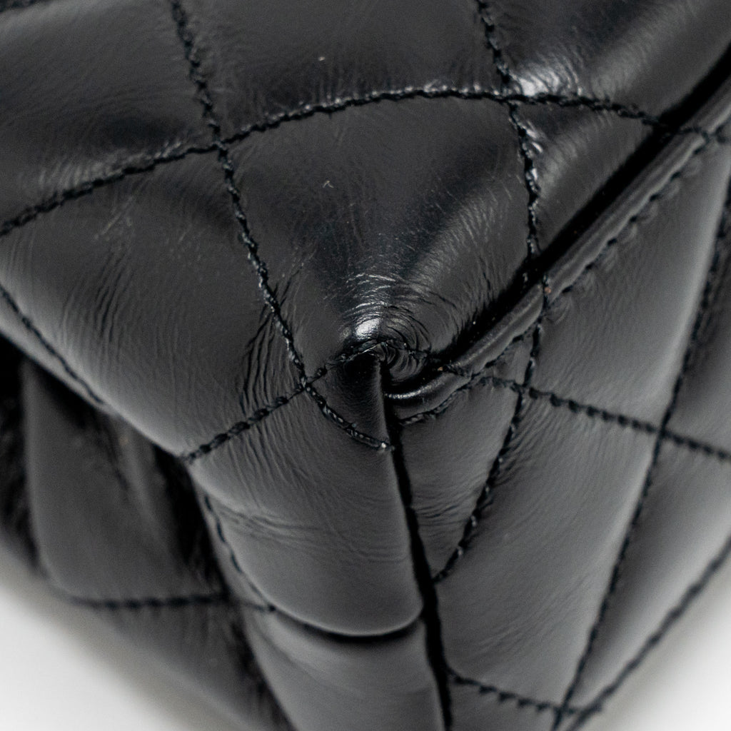 CHANEL MINI KELLY SHOPPING TOTE BAG CALFSKIN BLACK GHW (MICROCHIP)