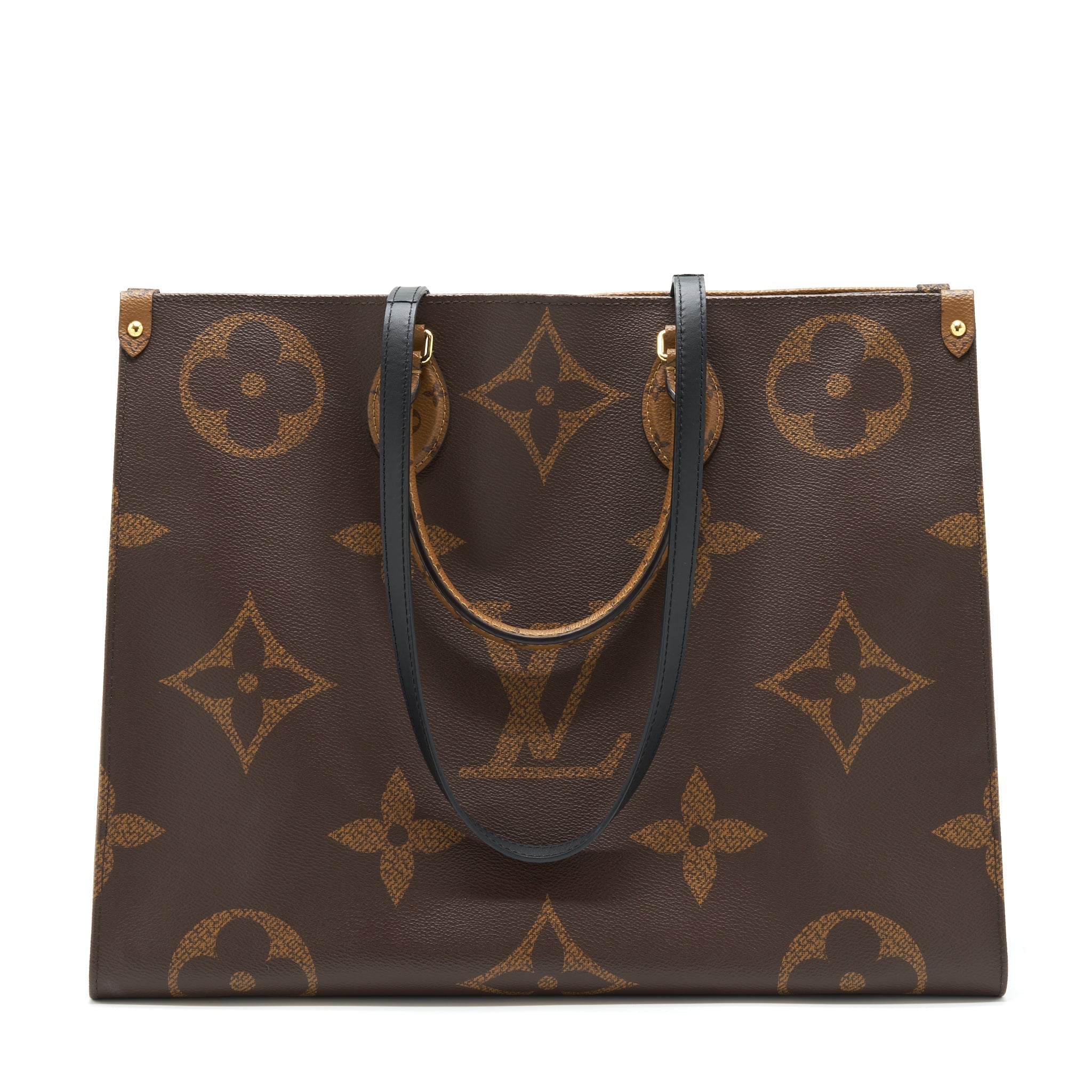 LOUIS VUITTON ON THE GO GM MONOGRAM REVERSE CANVAS GHW