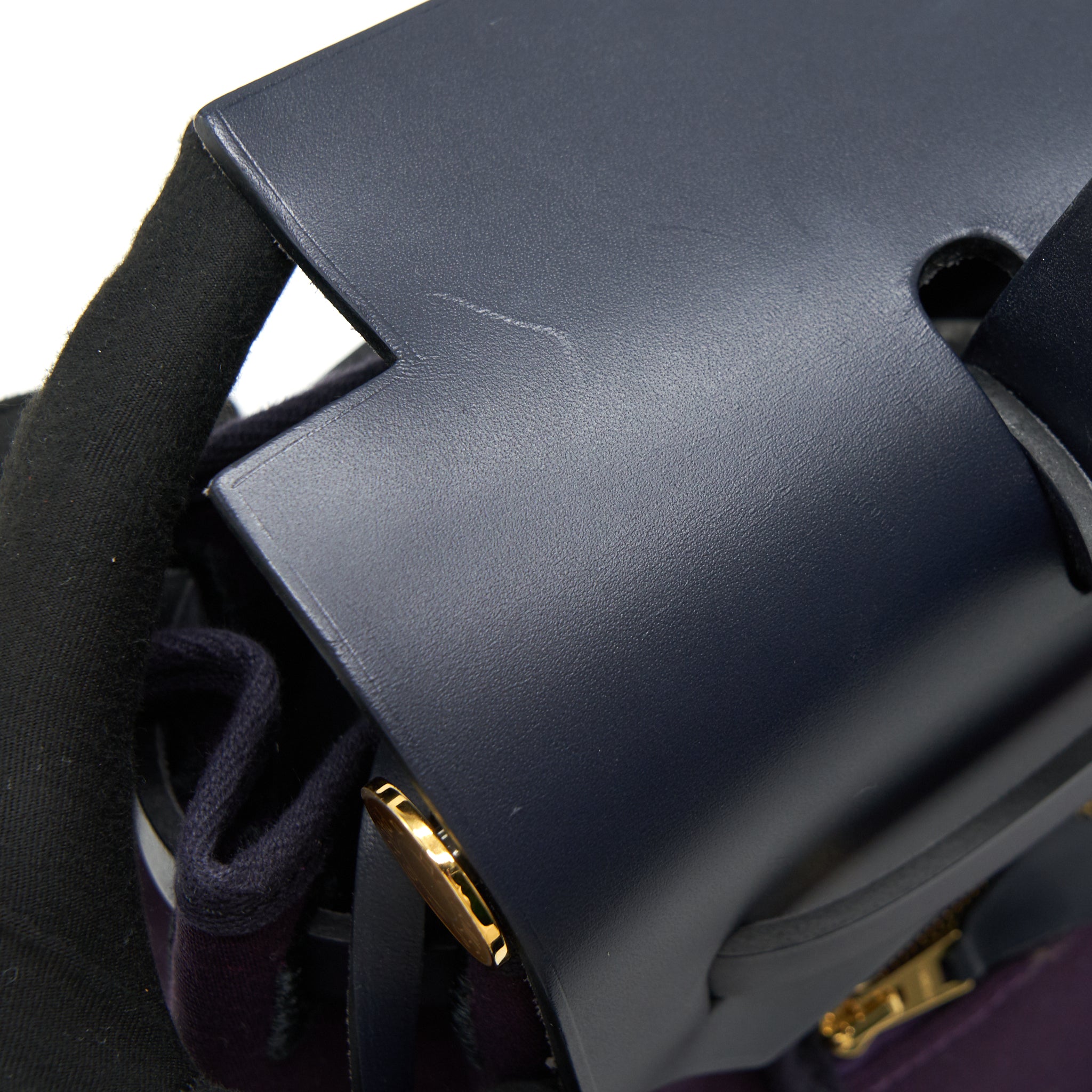 HERMES HERBAG ZIP 31 RETOURNE BAG, CASSIE/ BLEU INDIGO WITH AN EXTRA TWILLY