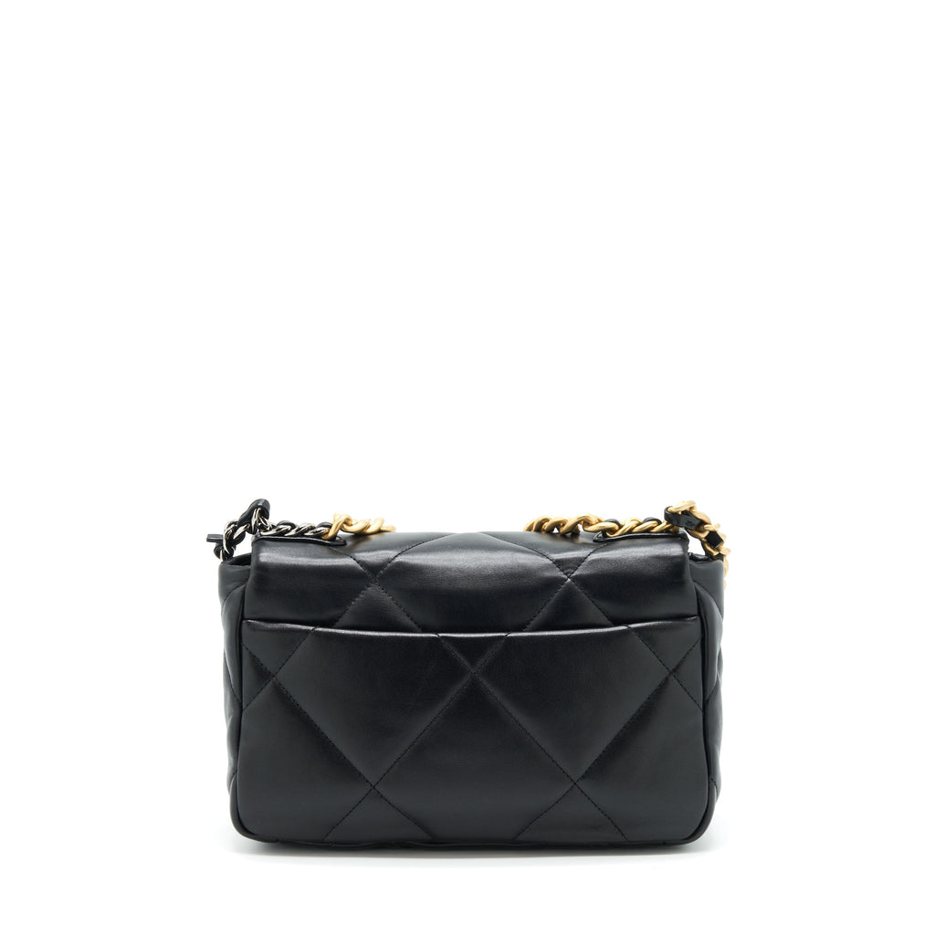 CHANEL 19 SMALL BAG LAMBSKIN BLACK MULTICOLOUR HARDWARE