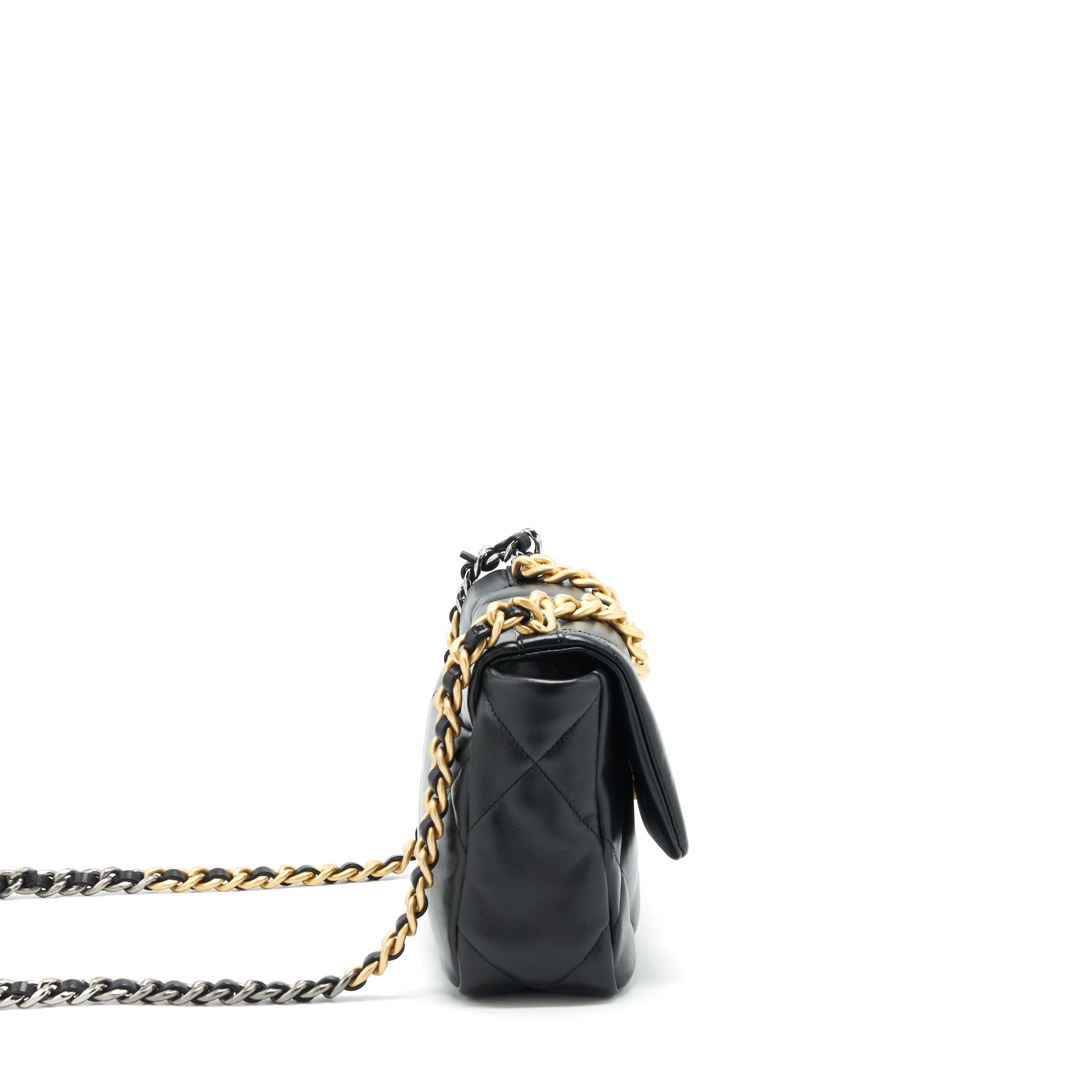 CHANEL 19 SMALL BAG LAMBSKIN BLACK MULTICOLOUR HARDWARE