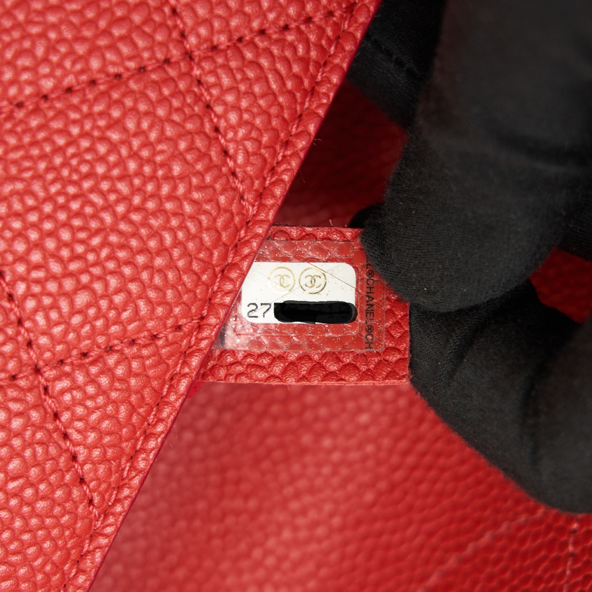 CHANEL FLAP SHOULDER BAG WITH CHAIN CAVIAR IN RED GHW