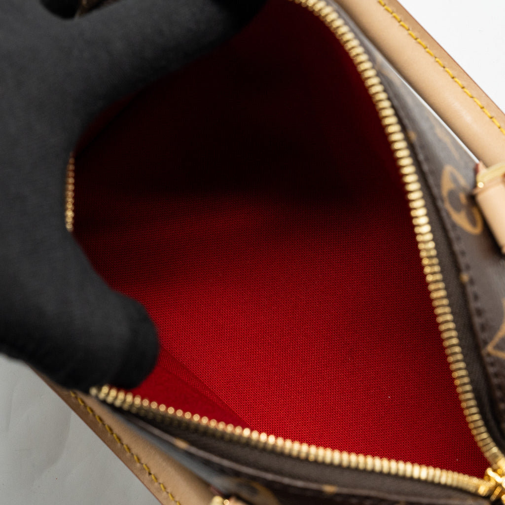LOUIS VUITTON SPEEDY BANDOULIERE 20 MONOGRAM CANVAS BLACK STRAP GHW