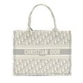 DIOR MEDIUM BOOK TOTE GREY OBLIQUE EMBROIDERY