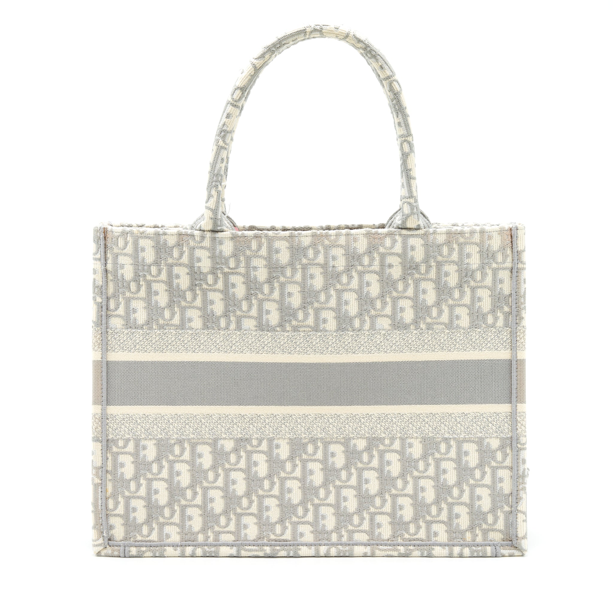 DIOR MEDIUM BOOK TOTE GREY OBLIQUE EMBROIDERY