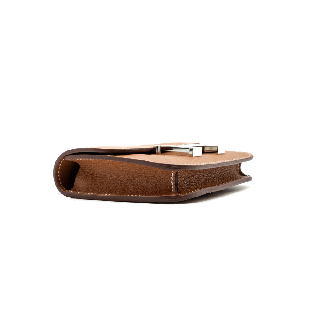 HERMES CONSTANCE SLIM EVERCOLOR GOLD/LIME SHW