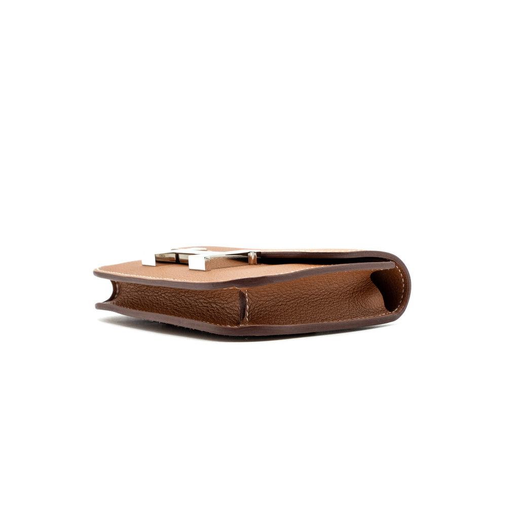 HERMES CONSTANCE SLIM EVERCOLOR GOLD/LIME SHW