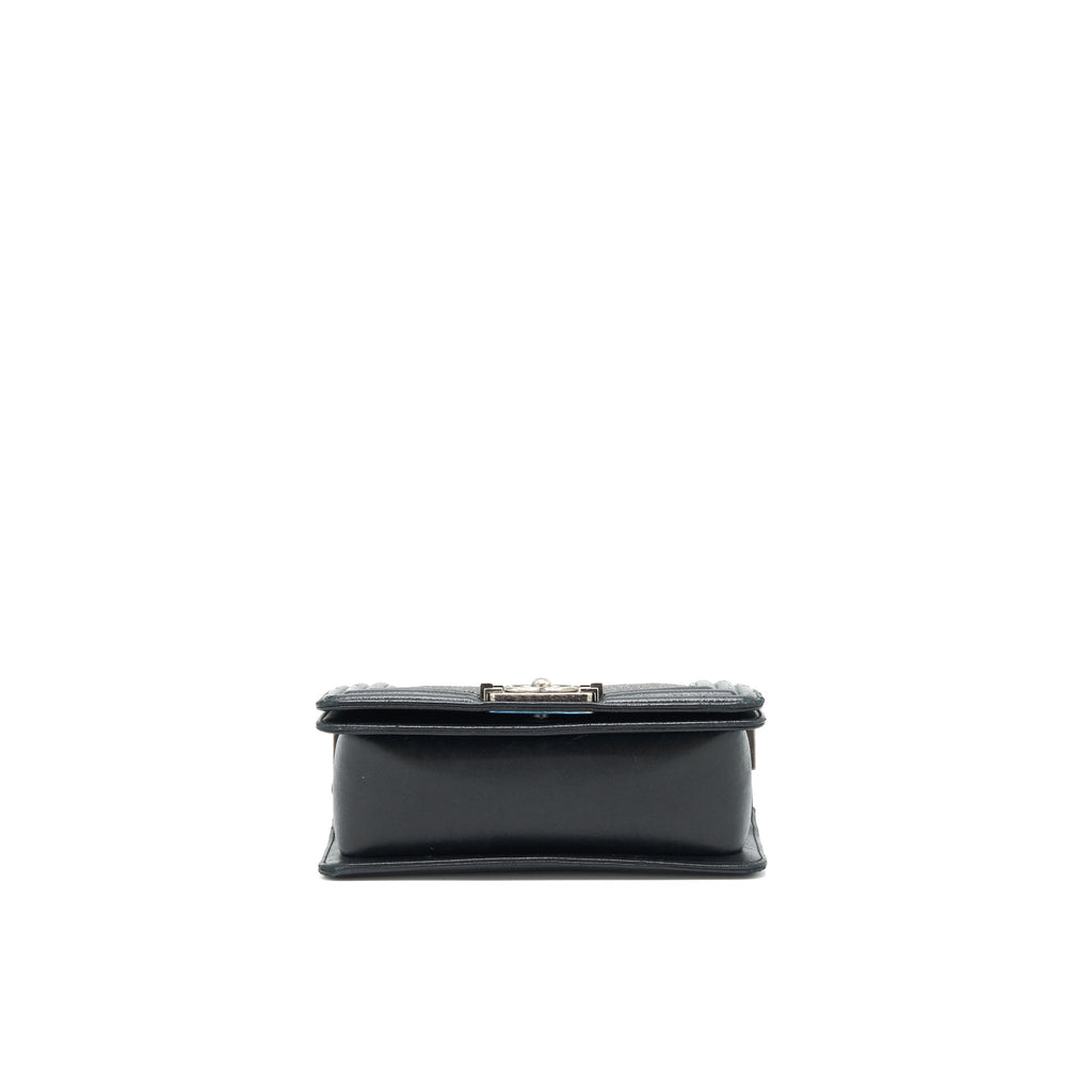 CHANEL SMALL BOY BAG LIZARD/CALFSKIN BLACK WITH RUTHENIUM HARDWARE