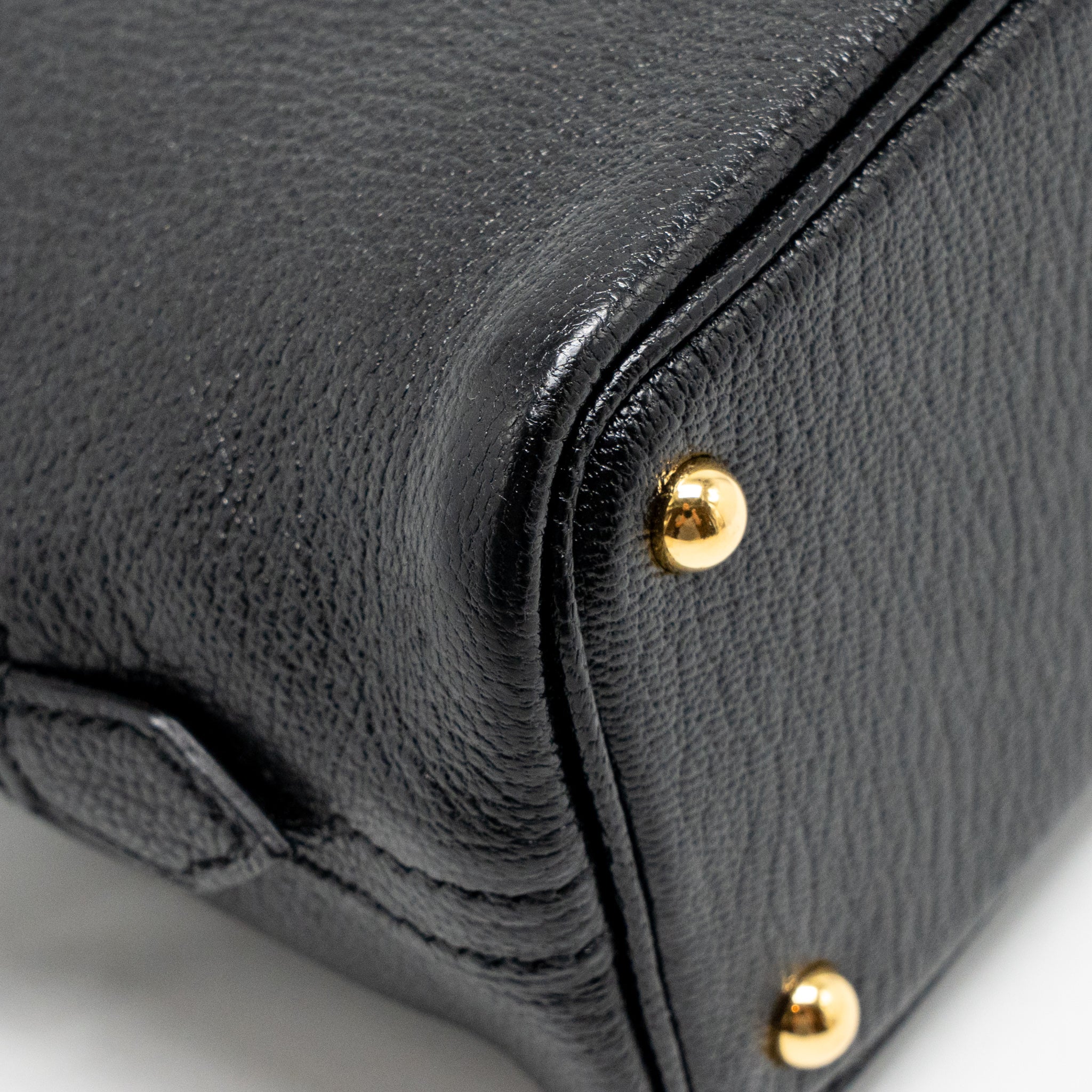 HERMES MINI BOLIDE CHEVRE MYSORE LEATHER BLACK GHW
