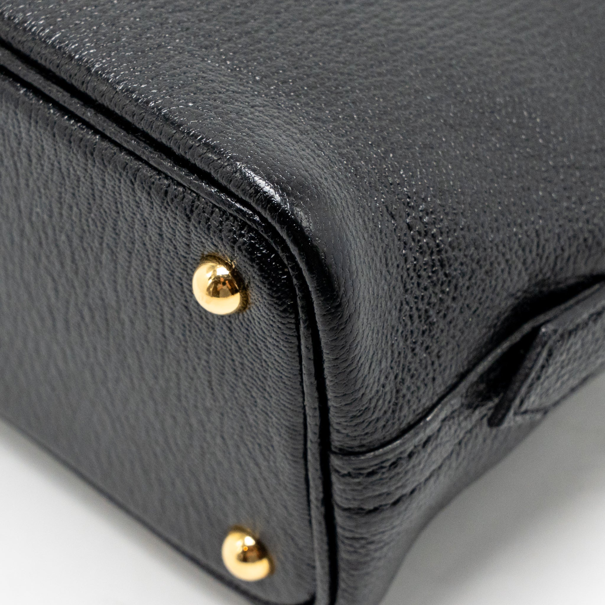 HERMES MINI BOLIDE CHEVRE MYSORE LEATHER BLACK GHW