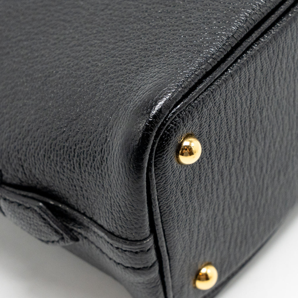 HERMES MINI BOLIDE CHEVRE MYSORE LEATHER BLACK GHW