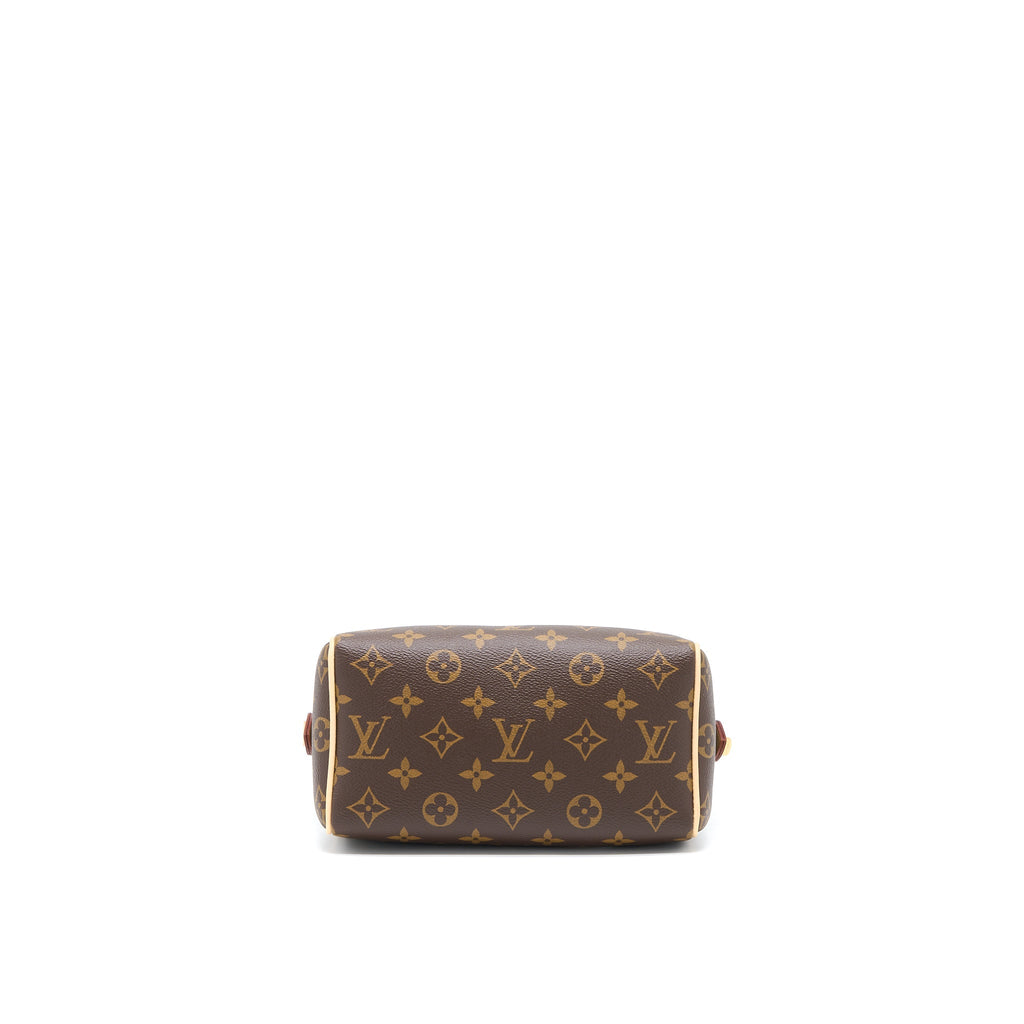 LOUIS VUITTON SPEEDY BANDOULIERE 20 MONOGRAM CANVAS FUCHSIA STRAP GHW