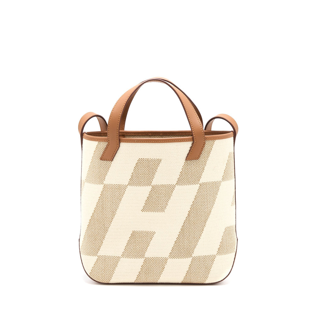 HERMES CABAS H EN BIAIS 27 BAG ECRE-NATUREL/GOLD