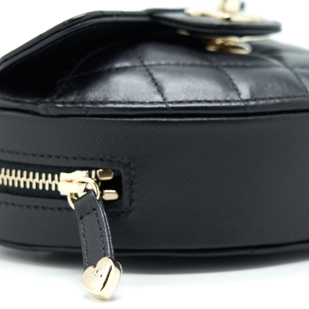 CHANEL 22S SMALL HEART BAG LAMBSKIN BLACK LGHW