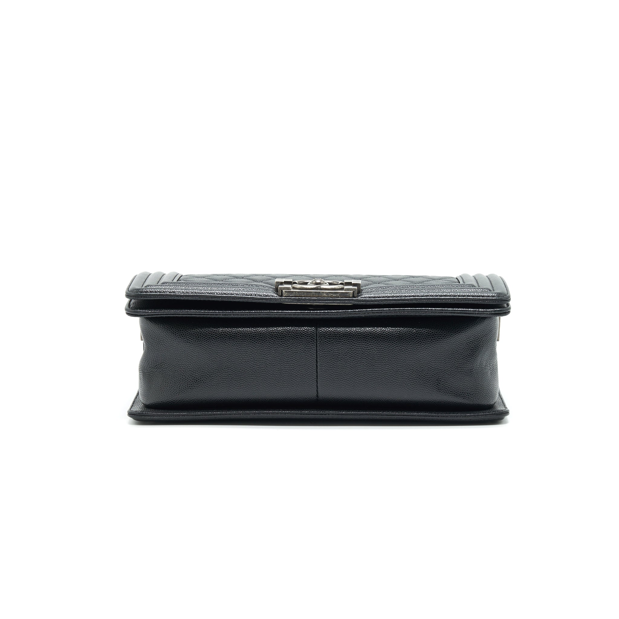 CHANEL CAVIAR OLD MEDIUM LEBOY BAG BLACK WITH RUTHENIUM HARDWARE