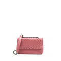 BOTTEGA VENETA OLYMPIA CHAIN BAG NAPPA DARK PINK WITH BLACK HARDWARE