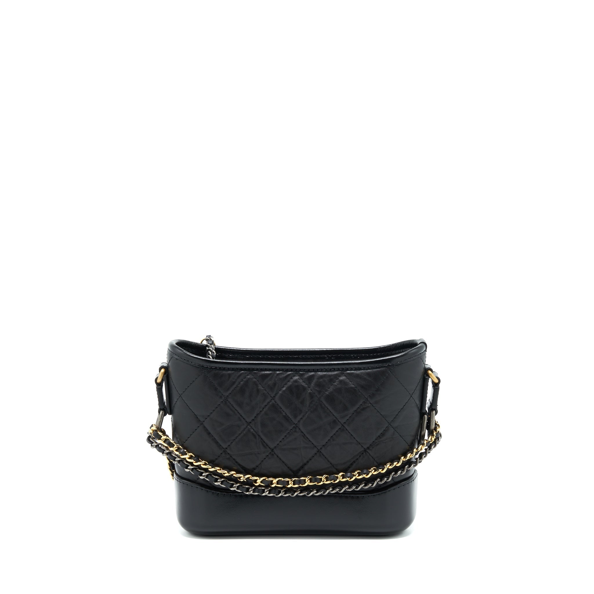 CHANEL SMALL GABRIELLE HOBO BAG CALFSKIN BLACK WITH MULTICOLOUR HARDWARE (MICROCHIP)