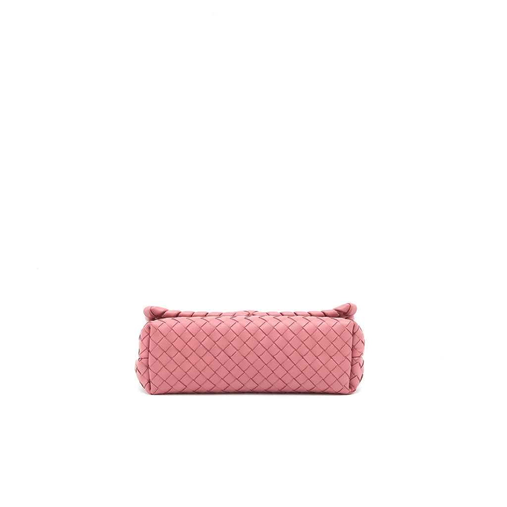 BOTTEGA VENETA OLYMPIA CHAIN BAG NAPPA DARK PINK WITH BLACK HARDWARE