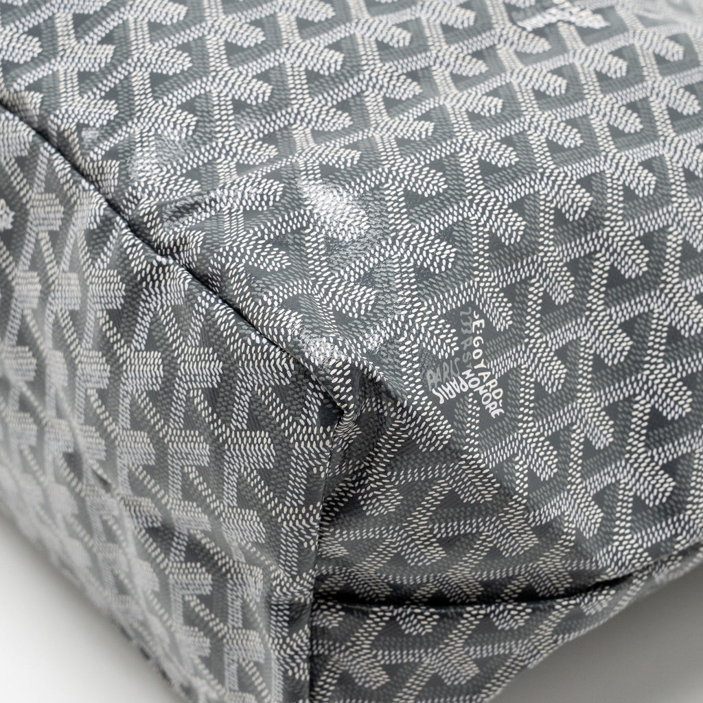 GOYARD SAINT LOUIS PM TOTE GOYARDINE CANVAS / CALFSKIN GREY