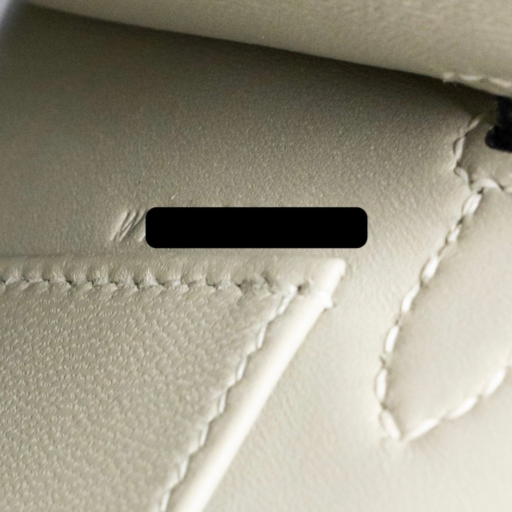 HERMES MINI KELLY II SPECIAL ORDER CHEVRE MYSORE BLACK / GRIS PERLE SHW