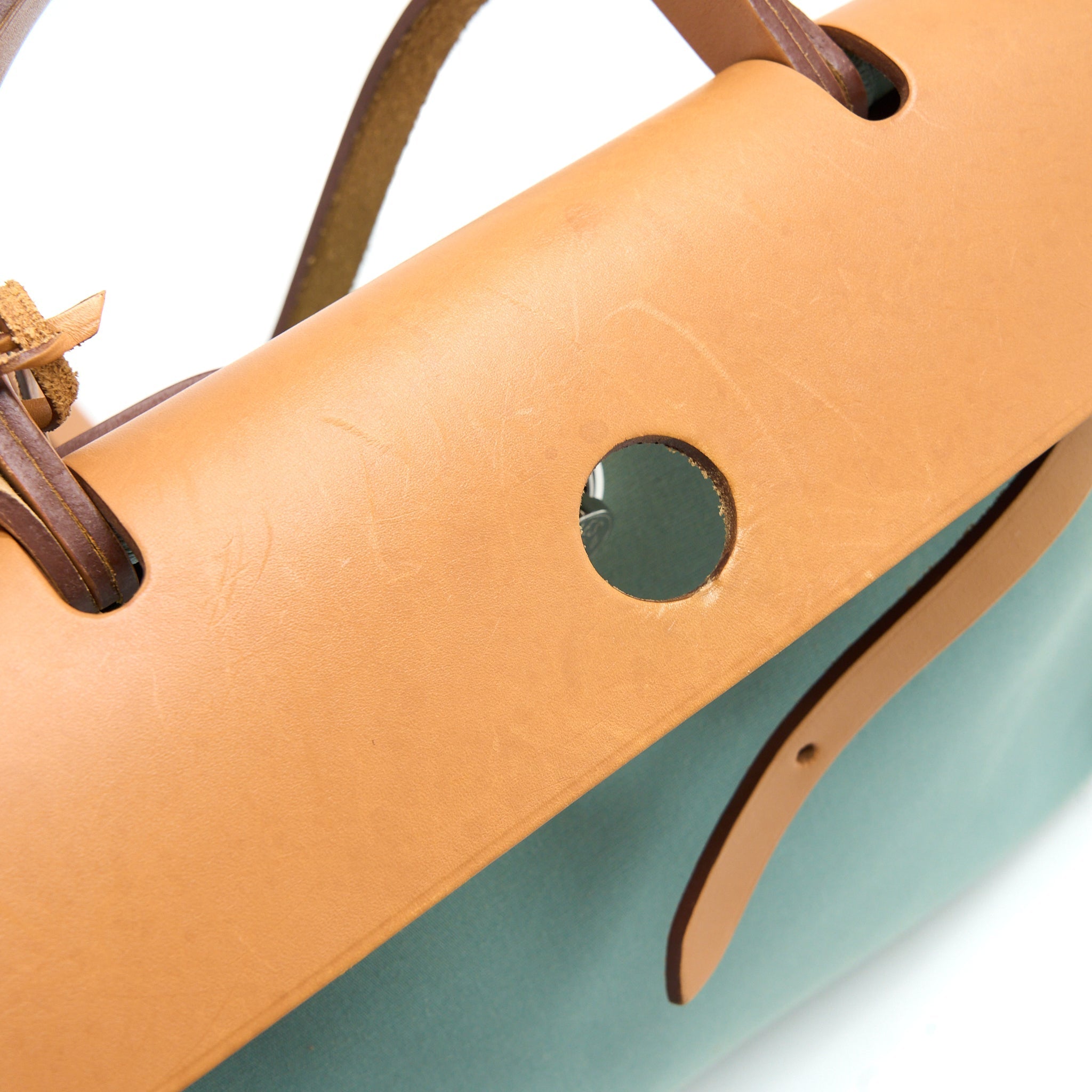 HERMES HERBAG 31 CANVAS LIGHT BLUE SHW
