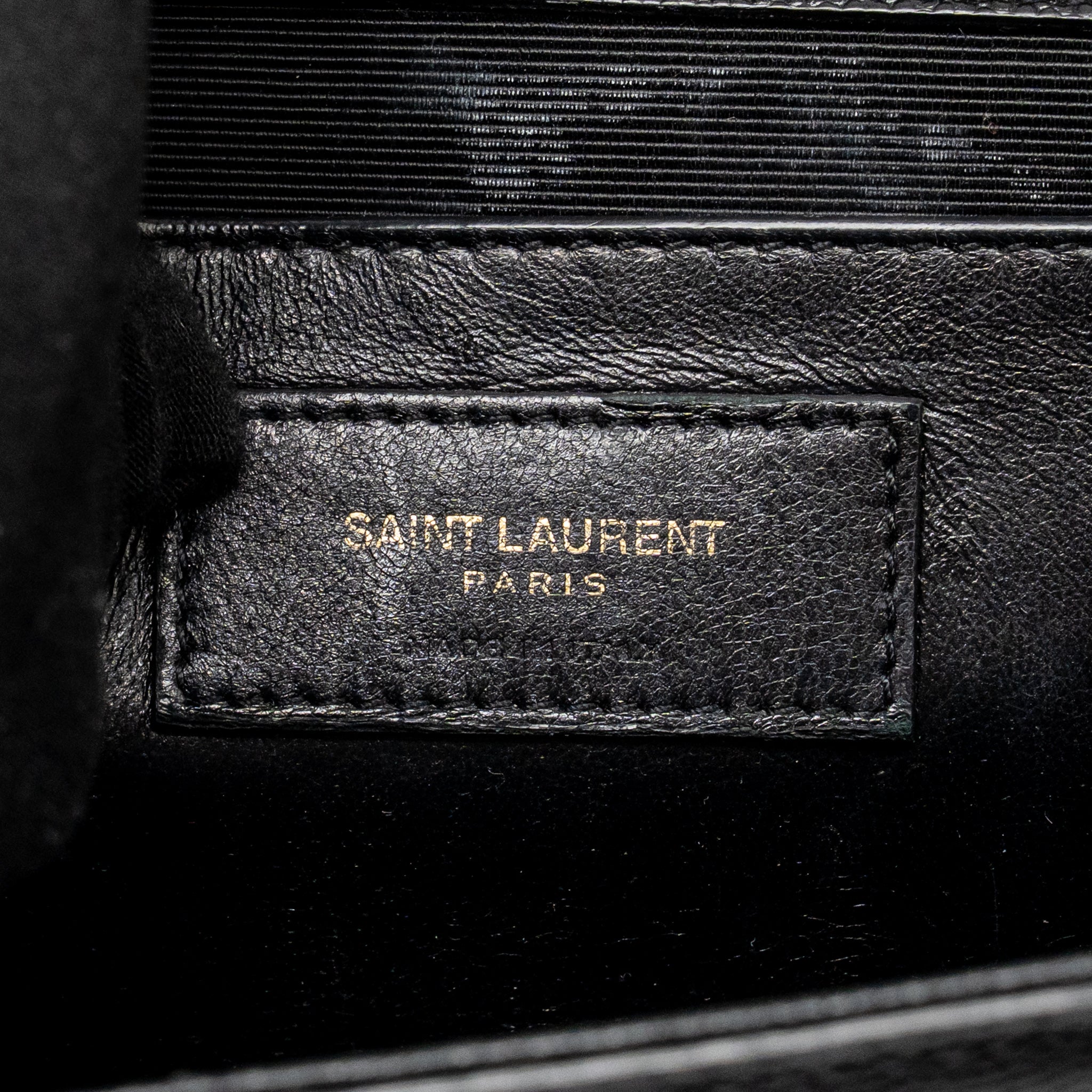 SAINT LAURENT/YSL LARGE KATE CHAIN BAG GRAINED CALFSKIN BLACK GHW