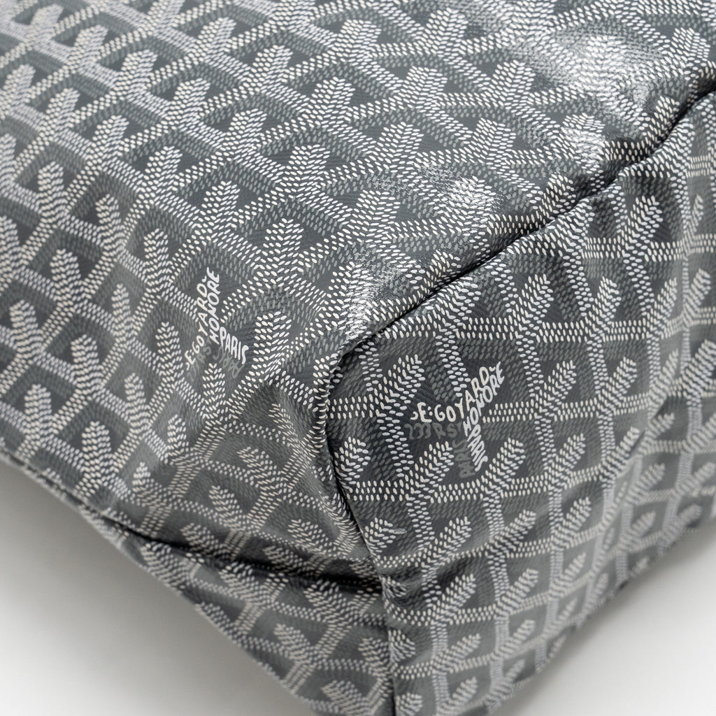 GOYARD SAINT LOUIS PM TOTE GOYARDINE CANVAS / CALFSKIN GREY