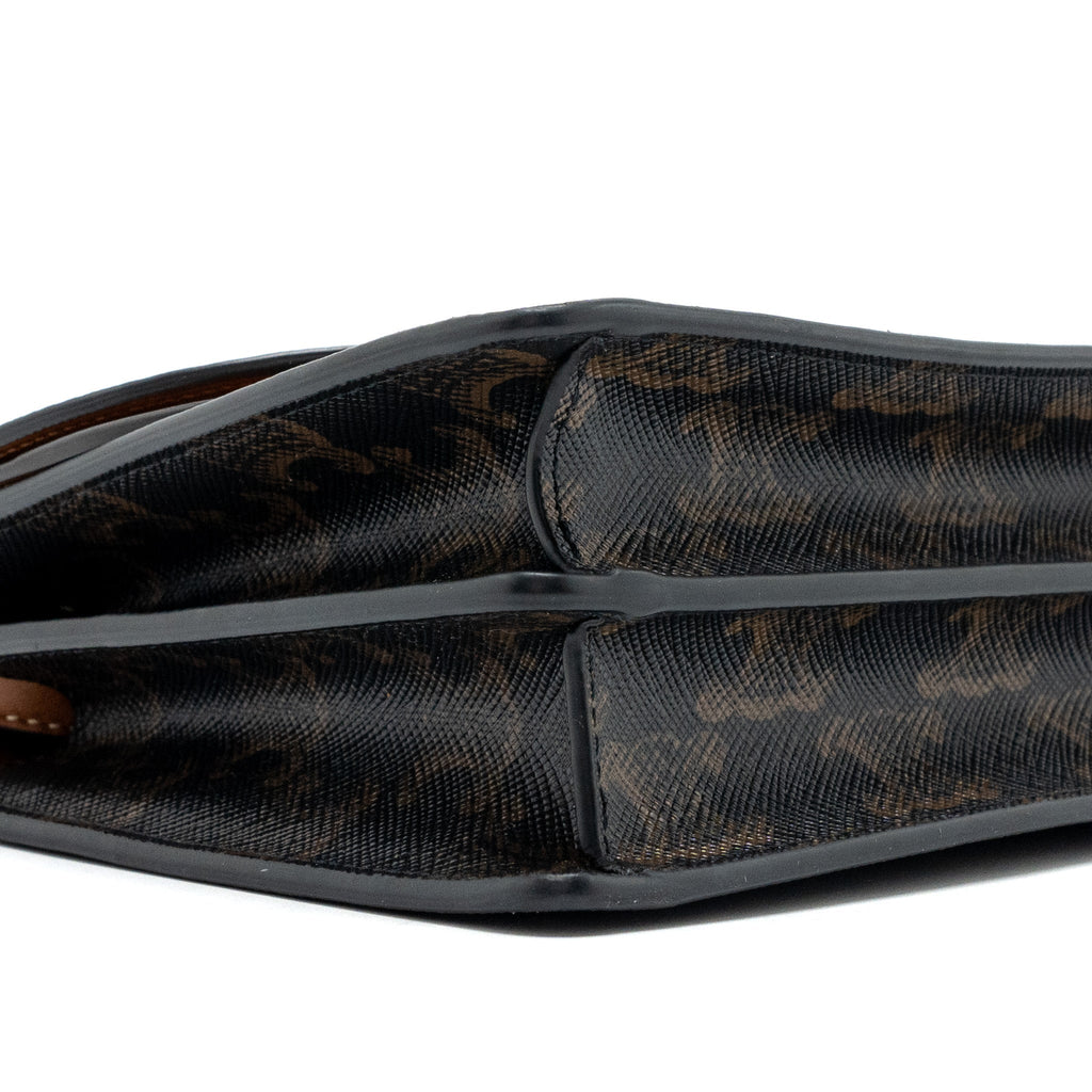 CELINE WALLET ON STRAP TRIOMPHE CANVAS / SMOOTH LAMBSKIN TAN WITH GHW