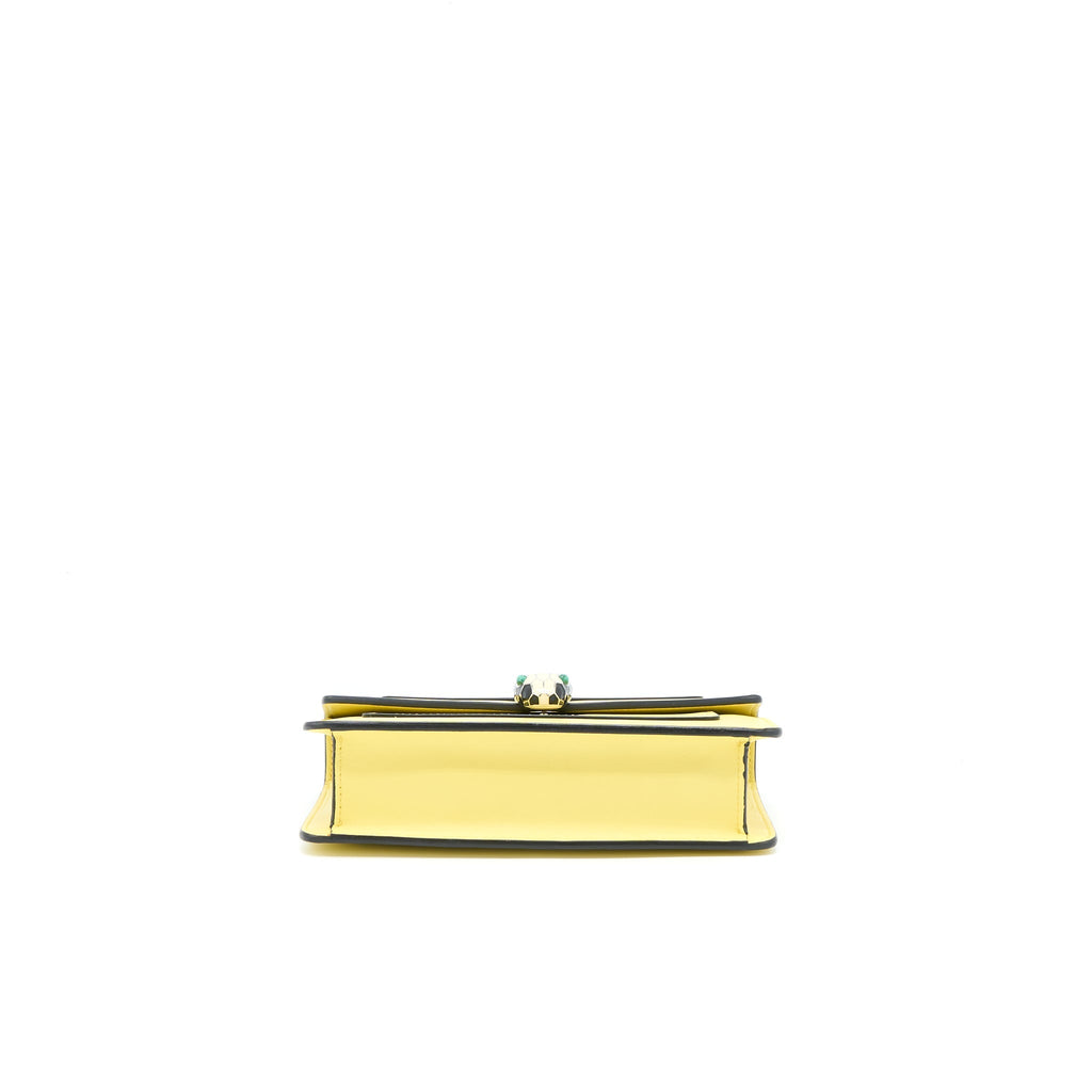 BVLGARI SERPENTI FOREVER CROSSBODY BAG CALFSKIN YELLOW WITH BLACK HARDWARE