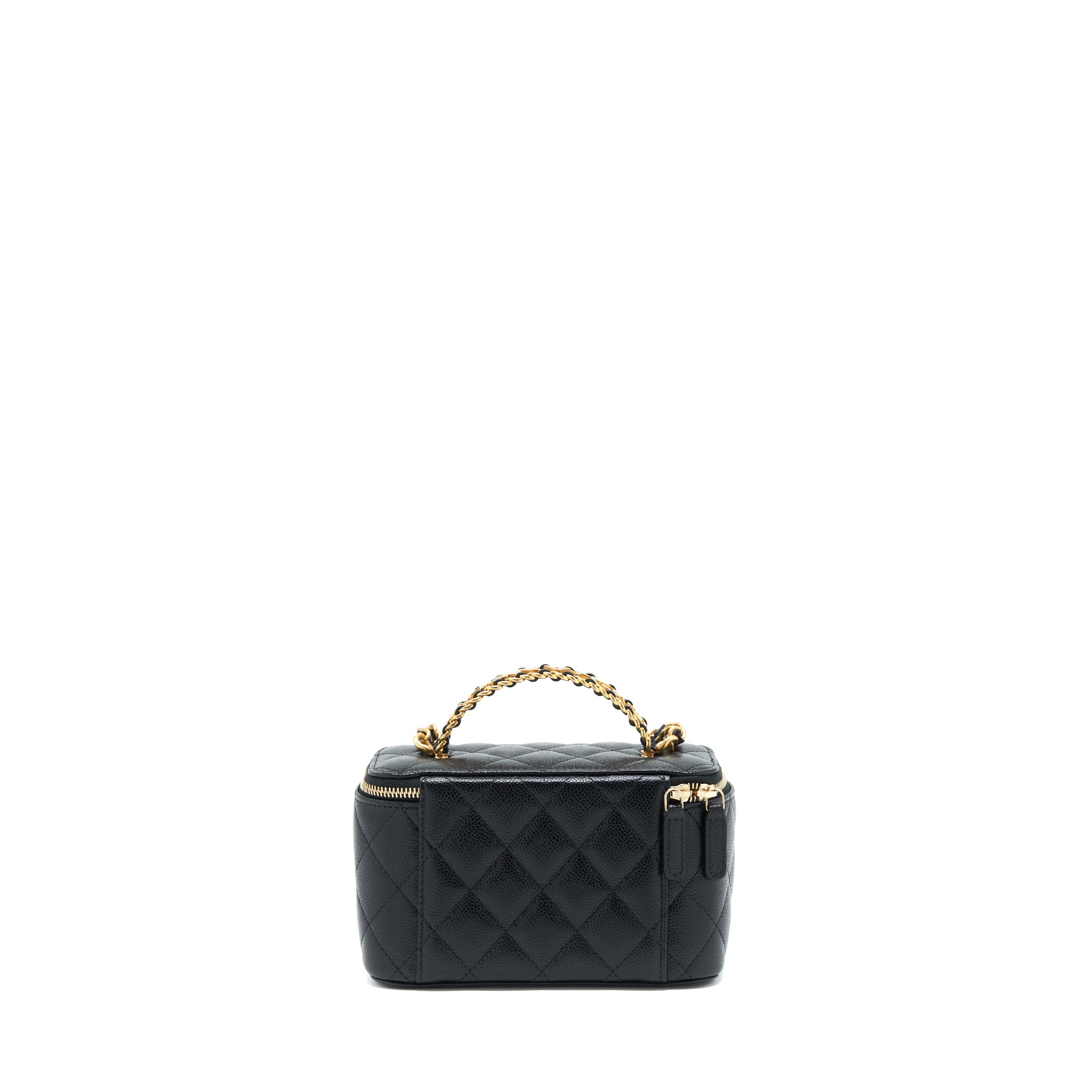 CHANEL 22S LETTER TOP HANDLE LONG VANITY CAVIAR BLACK GHW