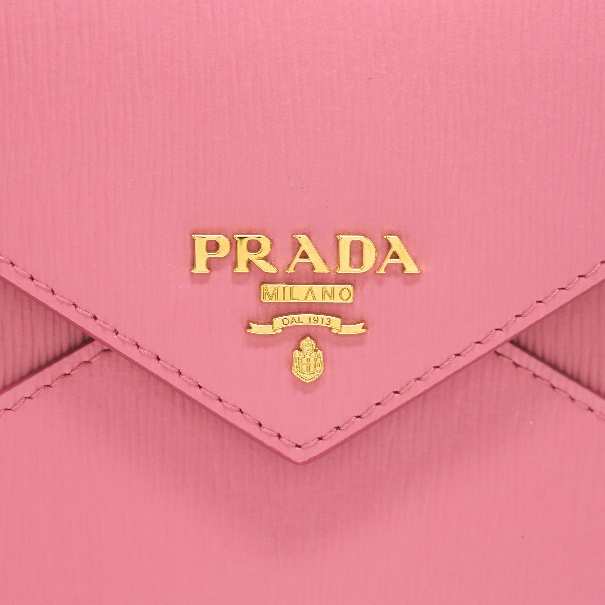 PRADA SAFFIANO ENVELOPE WALLET IN PINK GHW