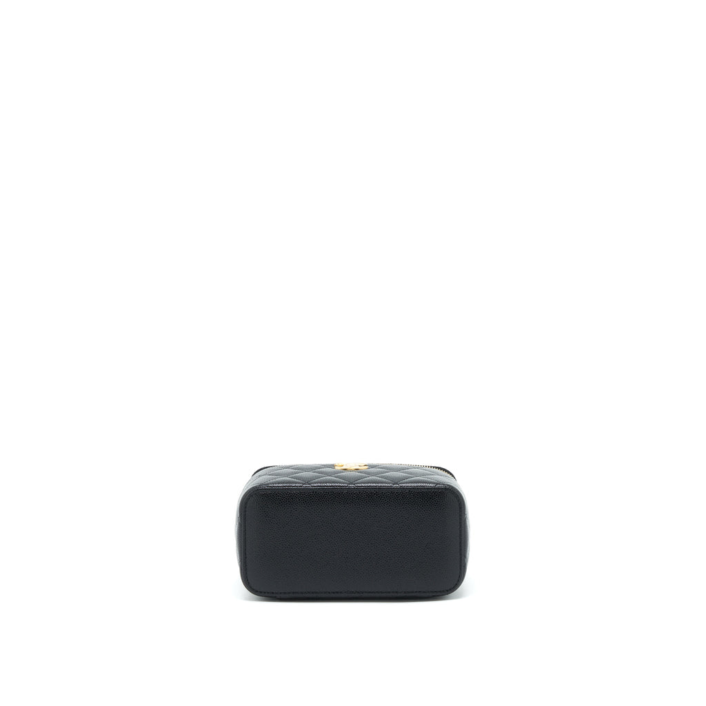 CHANEL 22S LETTER TOP HANDLE LONG VANITY CAVIAR BLACK GHW