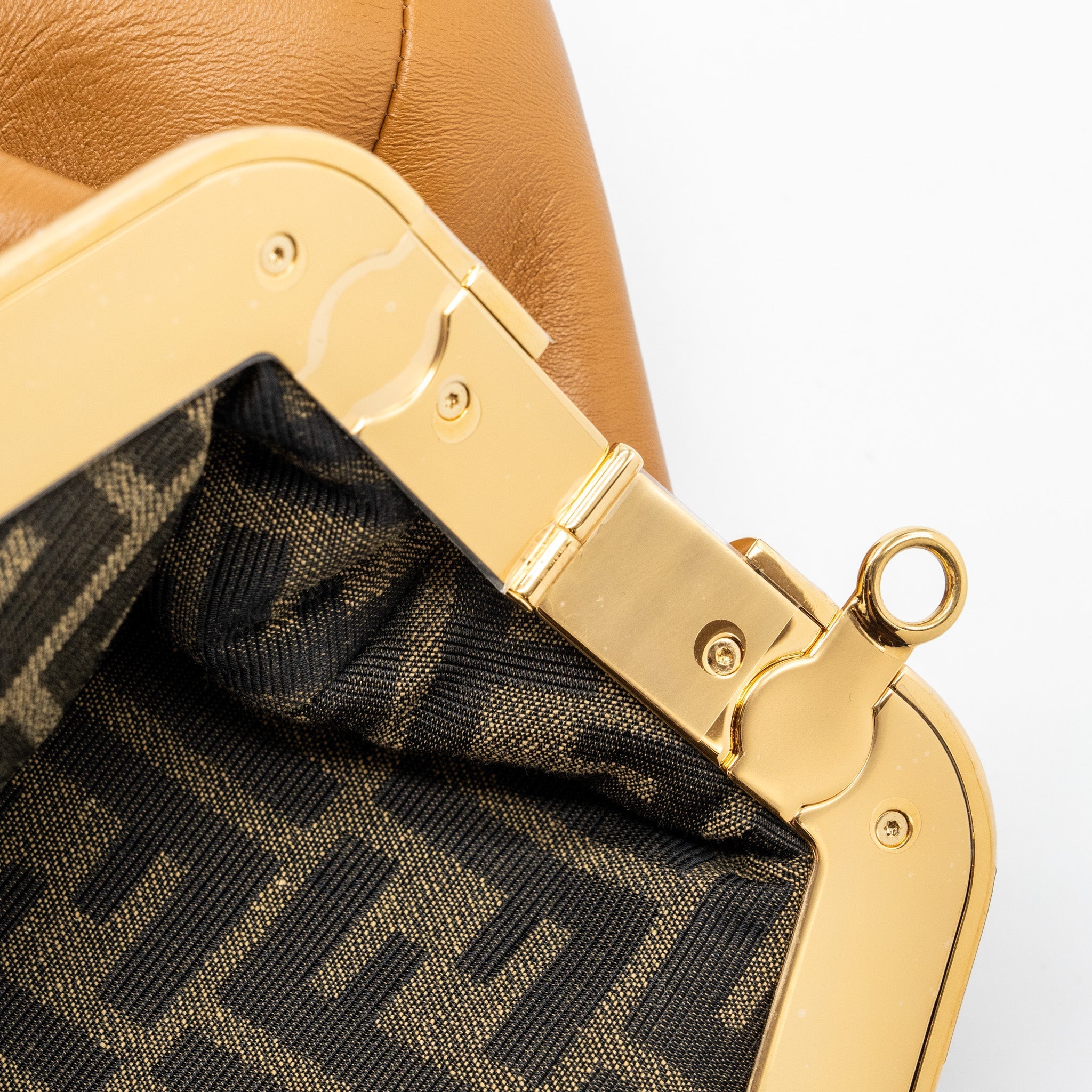 FENDI FIRST MEDIUM NAPPA LAMBSKIN CARAMEL GHW