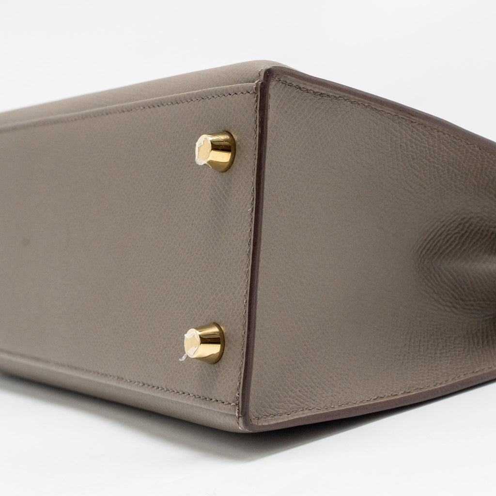 HERMES KELLY 25 EPSOM 8F GRIS ETAIN GHW