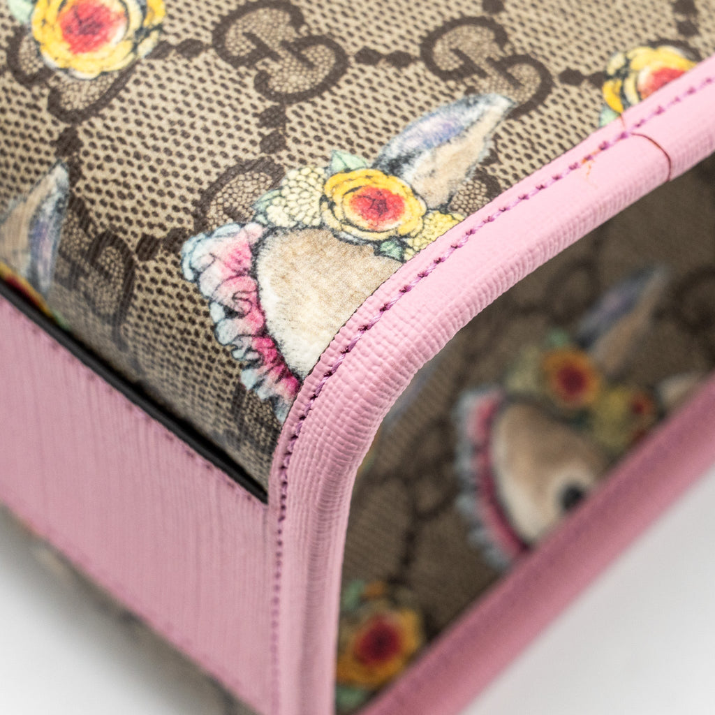 GUCCI CHILDREN’S YUKO HIGUCHI TOTE BAG GG SUPREME CANVAS/LEATHER PINK/MULTICOLOUR SHW