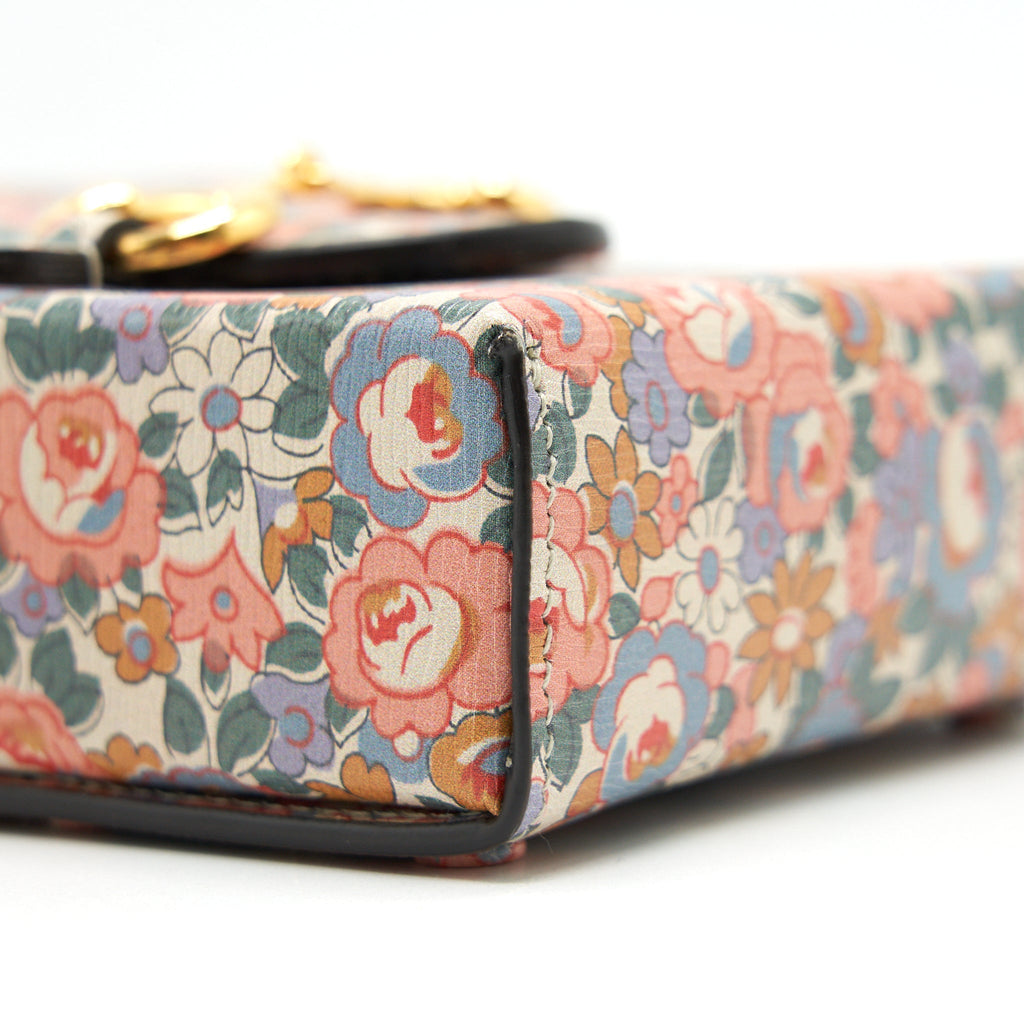GUCCI LIBERTY FLORAL MINI BAG IN LIGHT PINK AND BLUE
