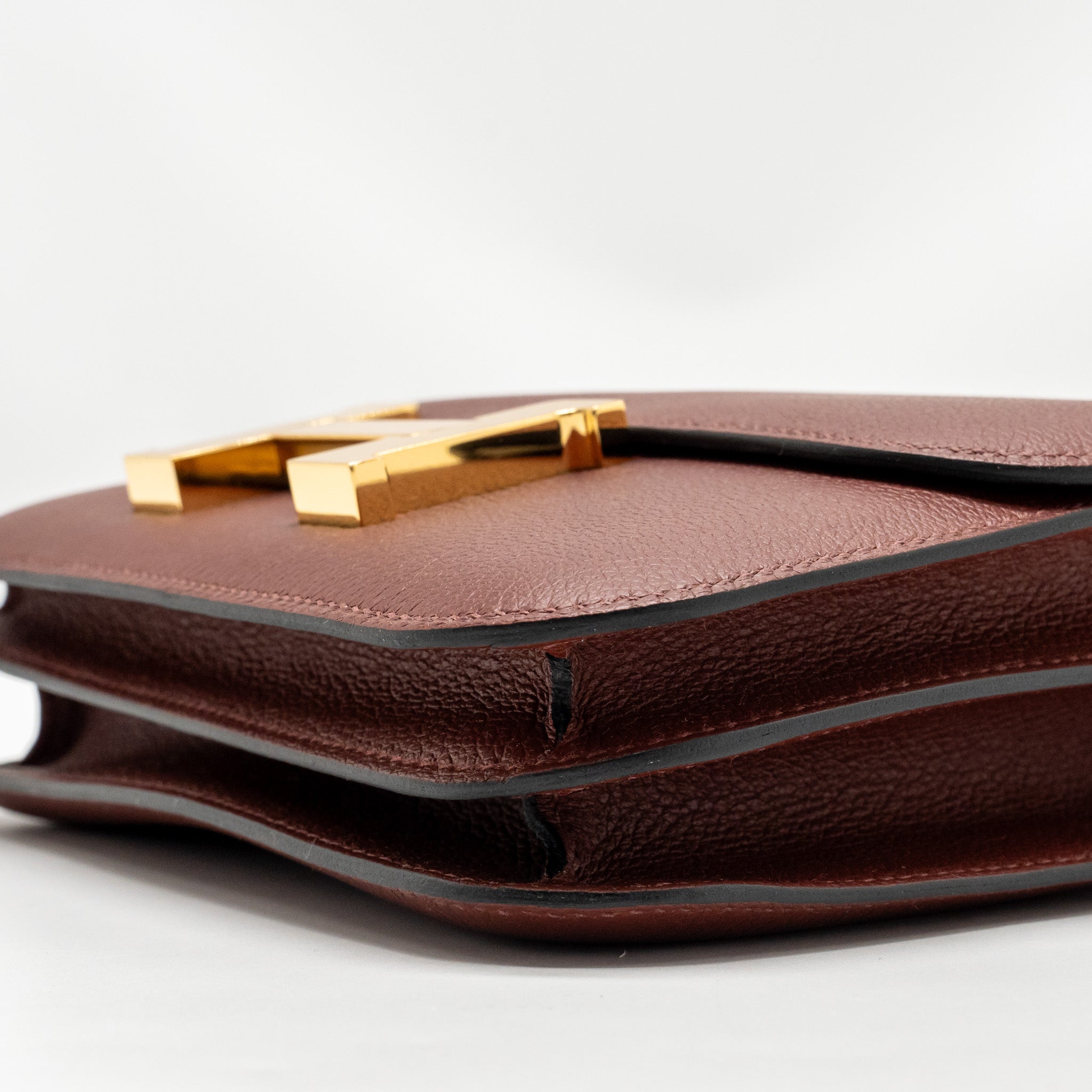 HERMES MINI CONSTANCE EVERCOLOR ROUGE H GHW