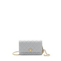 CHANEL PEARL CRUSH WALLET ON CHAIN LAMBSKIN GREY BRUSHED GHW (MICROCHIP)