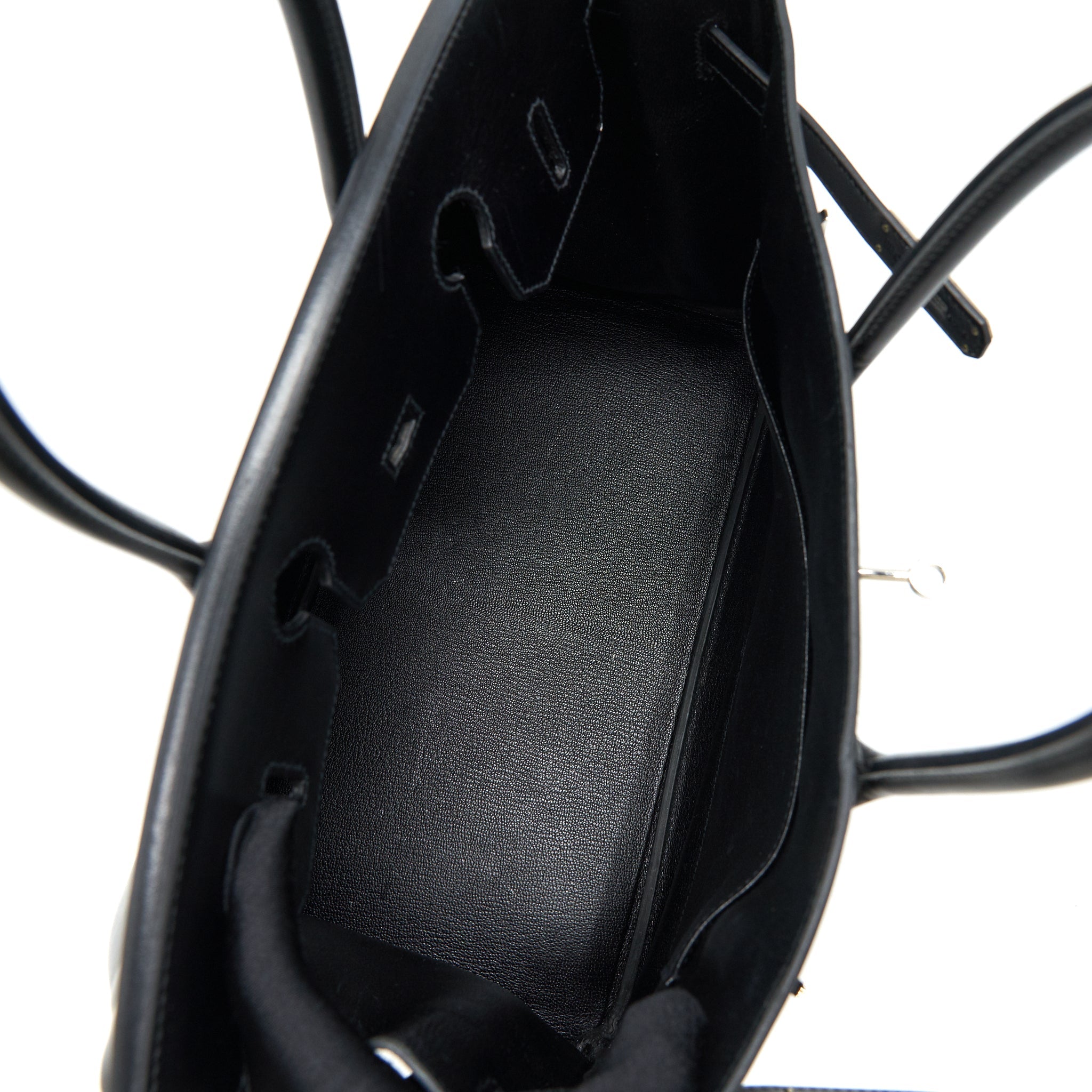 HERMES BIRKIN 35  BOX LEATHER BLACK WITH PALLADIUM GUILLOCHE HARDWARE