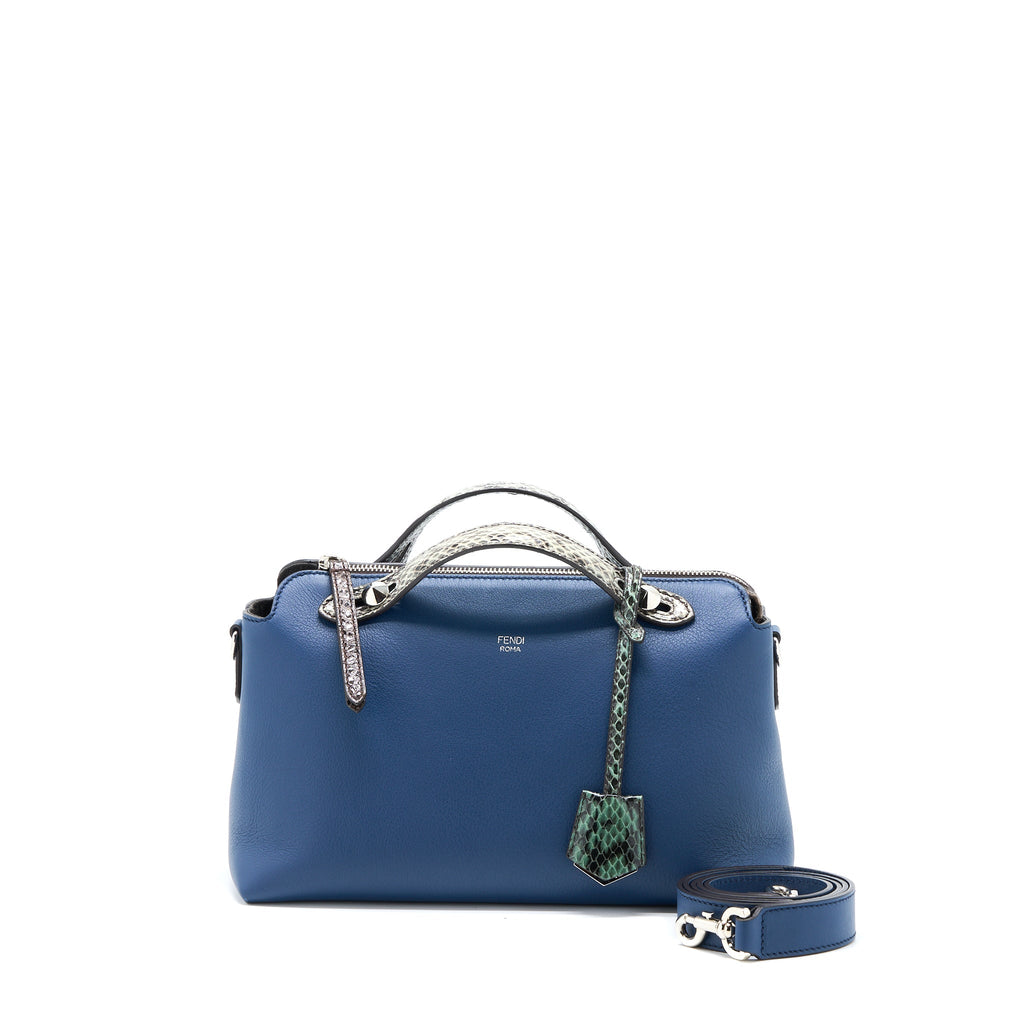 FENDI BY THE WAY CALFSKIN/ PYTHON DARK BLUE SHW