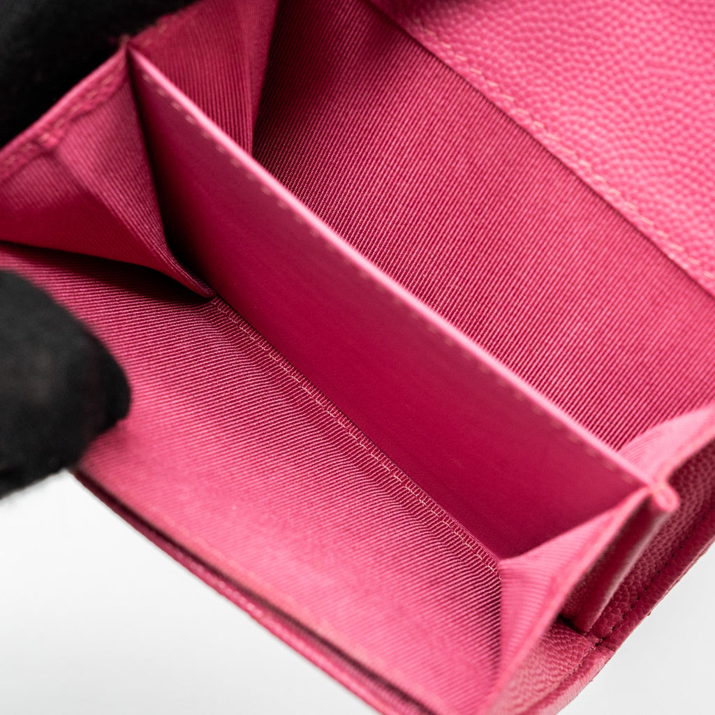 CHANEL QUILTED SMALL FLAP WALLET CAVIAR PINK LGHW