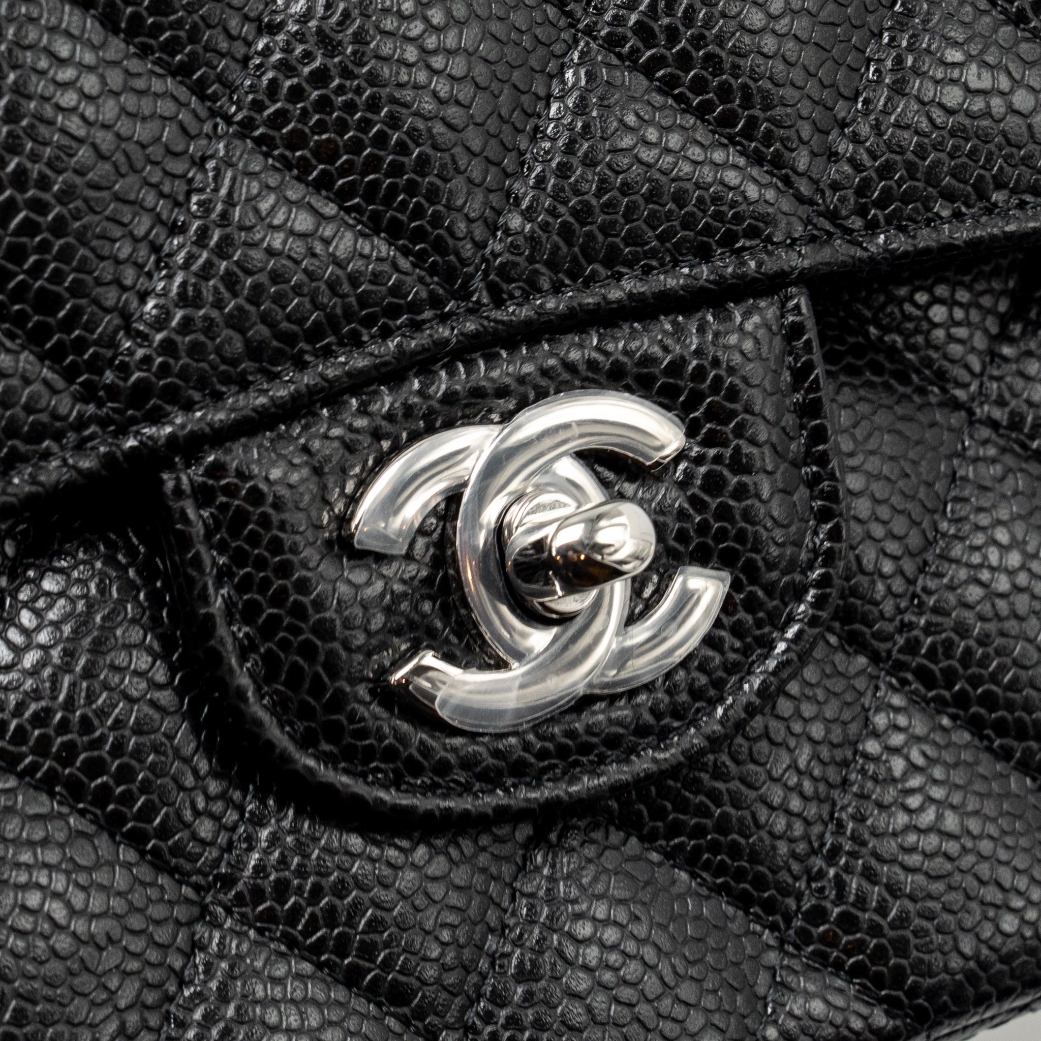 CHANEL SMALL CLASSIC DOUBLE FLAP BAG CAVIAR BLACK SHW