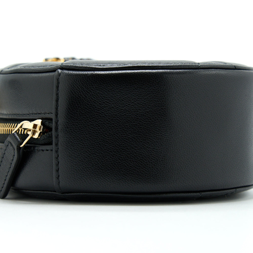 CHANEL 19 ROUND CLUTCH WITH CHAIN LAMBSKIN GOLD/SILVER HARDWARE