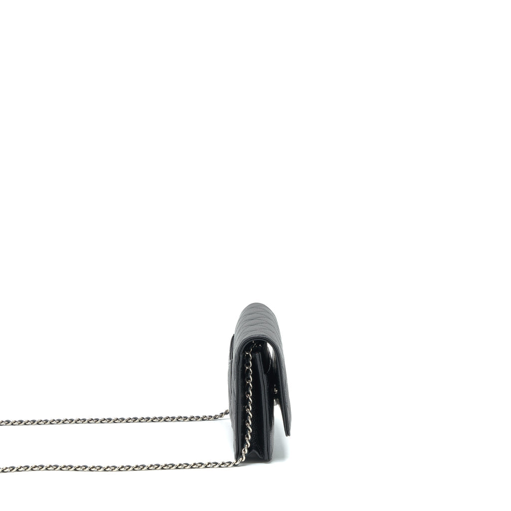 CHANEL CLASSIC WALLET ON CHAIN CAVIAR BLACK SHW (MICROCHIP)