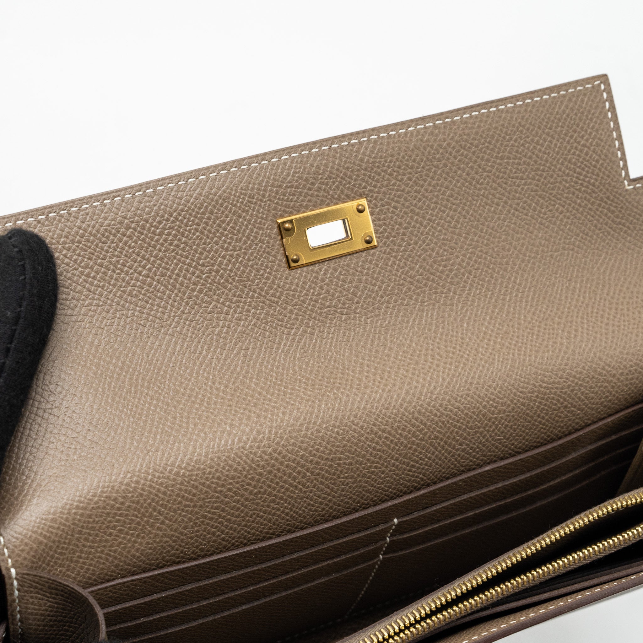HERMES KELLY LONG WALLET EPSOM ETOUPE GHW