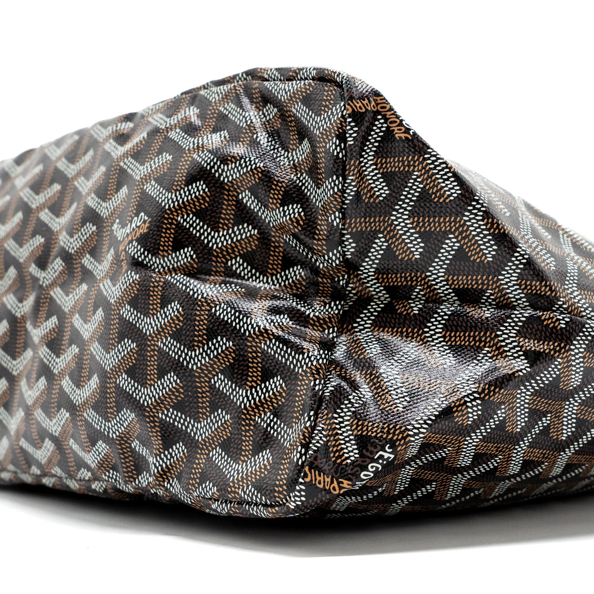GOYARD SAINT LOUIS PM TOTE BAG GOYARDINE CANVAS/CALFSKIN BLACK SHW