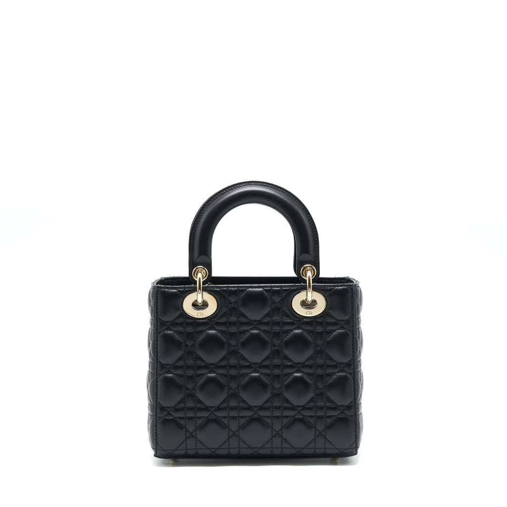 DIOR SMALL LADY DIOR LAMBSKIN BLACK LGHW