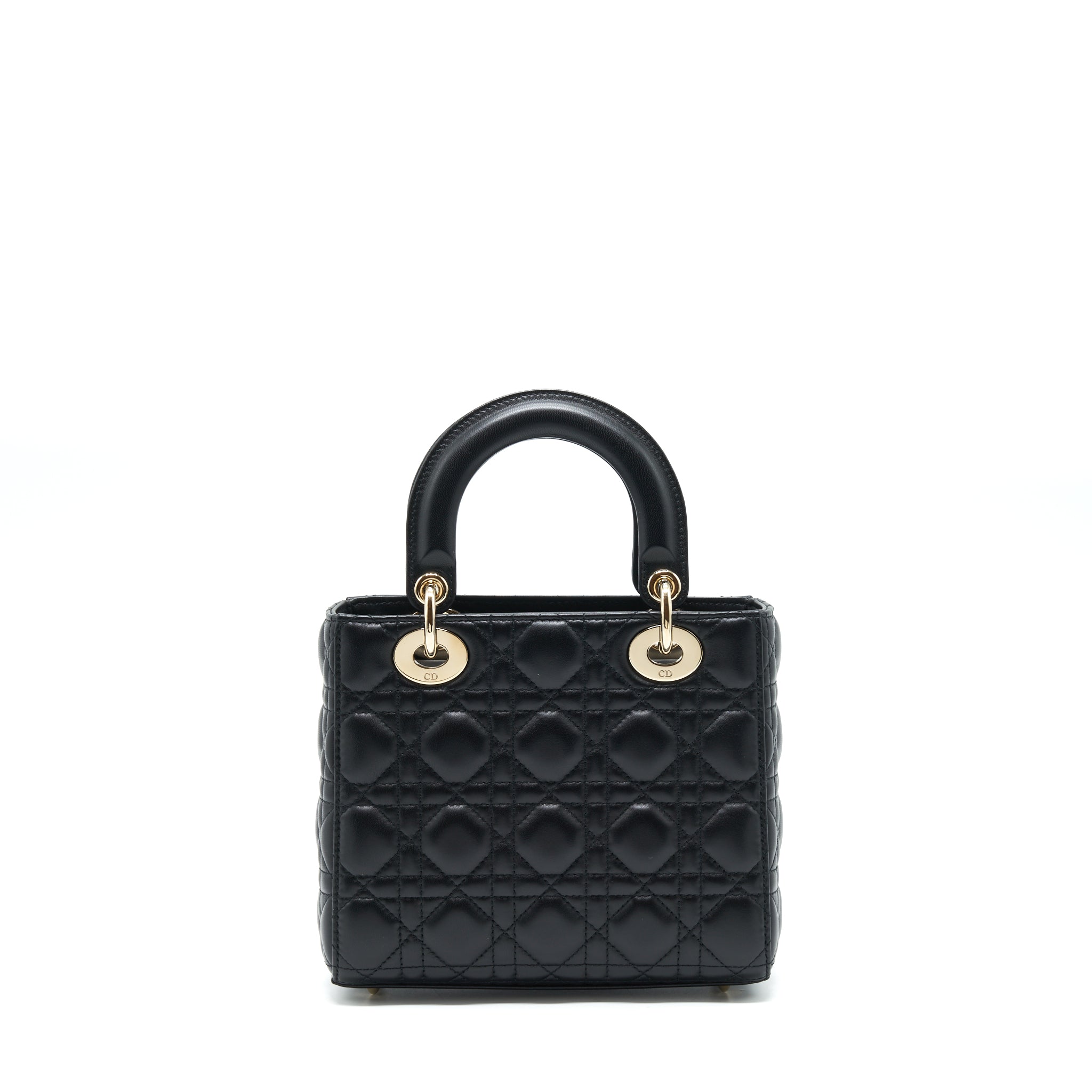 DIOR SMALL LADY DIOR LAMBSKIN BLACK LGHW