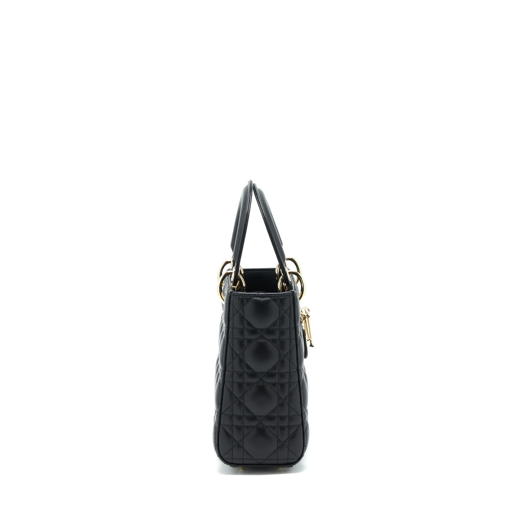 DIOR SMALL LADY DIOR LAMBSKIN BLACK LGHW